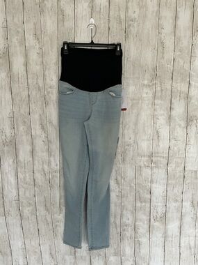 Ingrid & Isabel Light Blue Maternity Skinny Jeans with Black Belly Panel